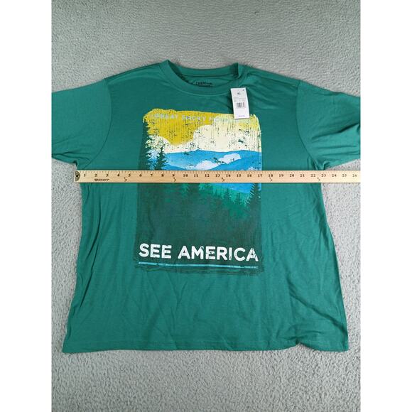 See America Tee Shirt Womens XL Teal Green Blue Creative Action Network NWT - Picture 5 of 7